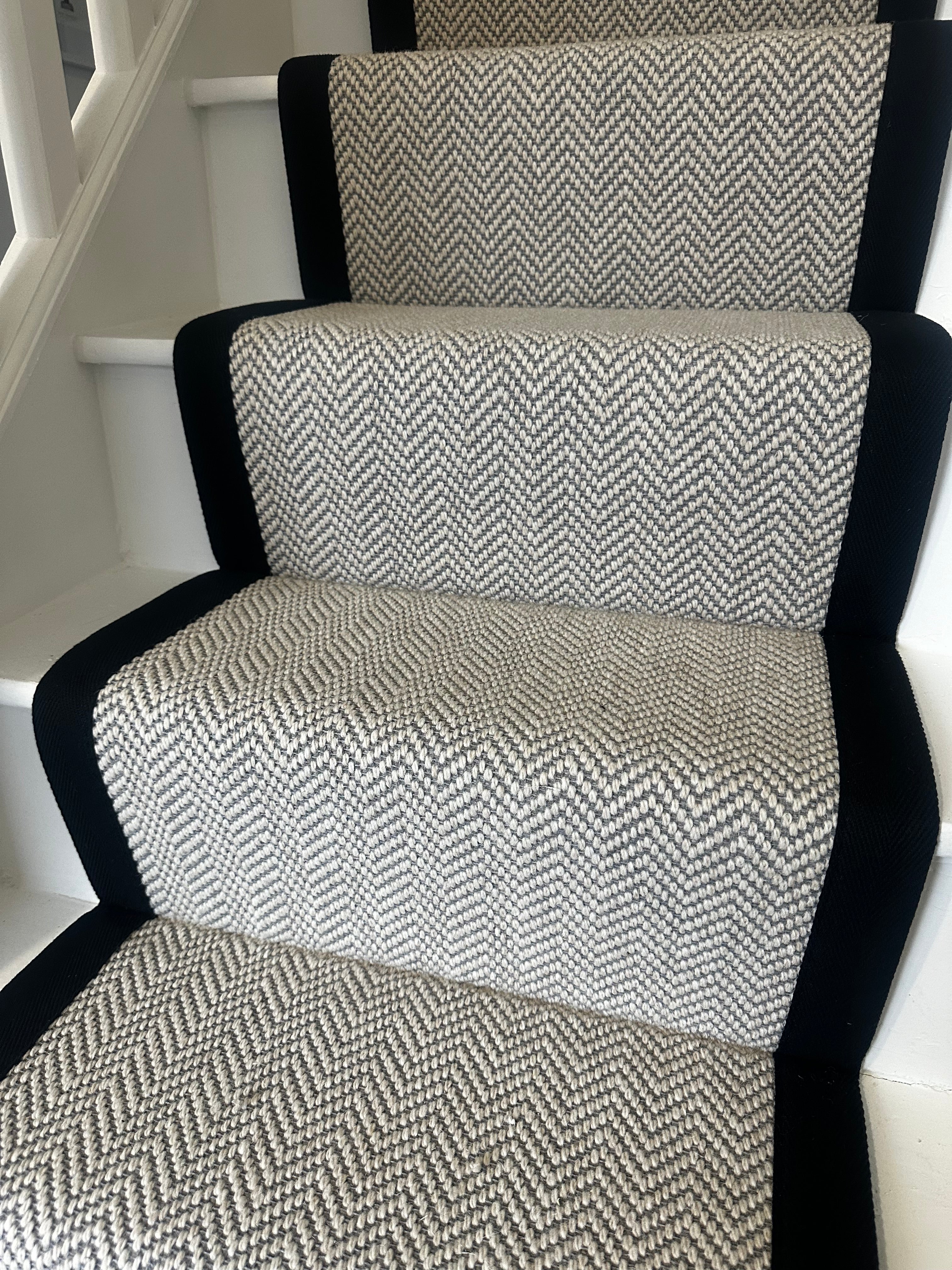 Stair Runner - Lazise Herringbone (Black Edging)
